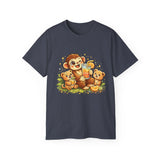 Cute Monkey Family Orange Juice T‑Shirt — Playful Tropical Kids Tee