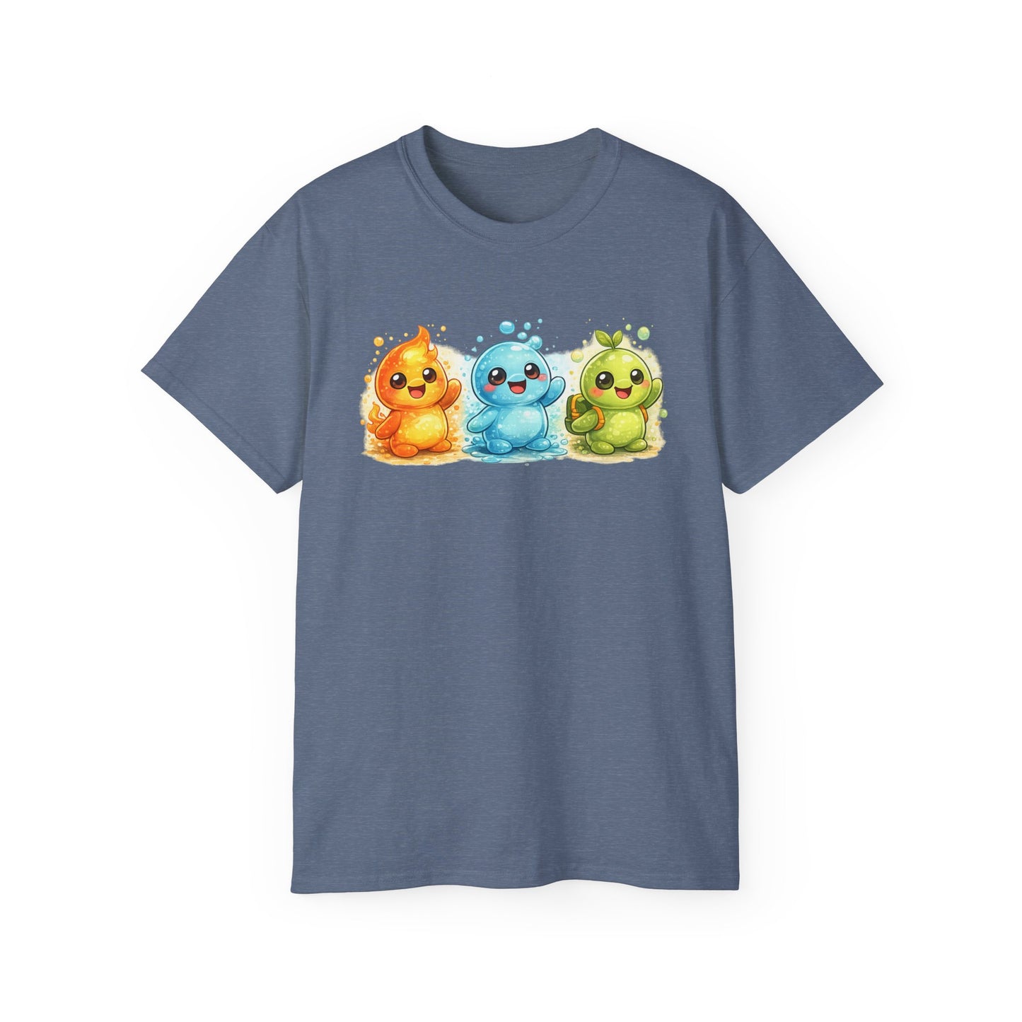 Cute Trio Slime Tee — Colorful Kawaii Slime Characters T-Shirt