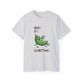Pea Relaxing Tee — "Heya! It's A Long Time..." Funny Vegetable Graphic Shirt