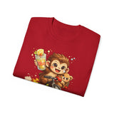 Cute Monkey on Bicycle T‑Shirt — "Oh My Love!" Graphic Tee