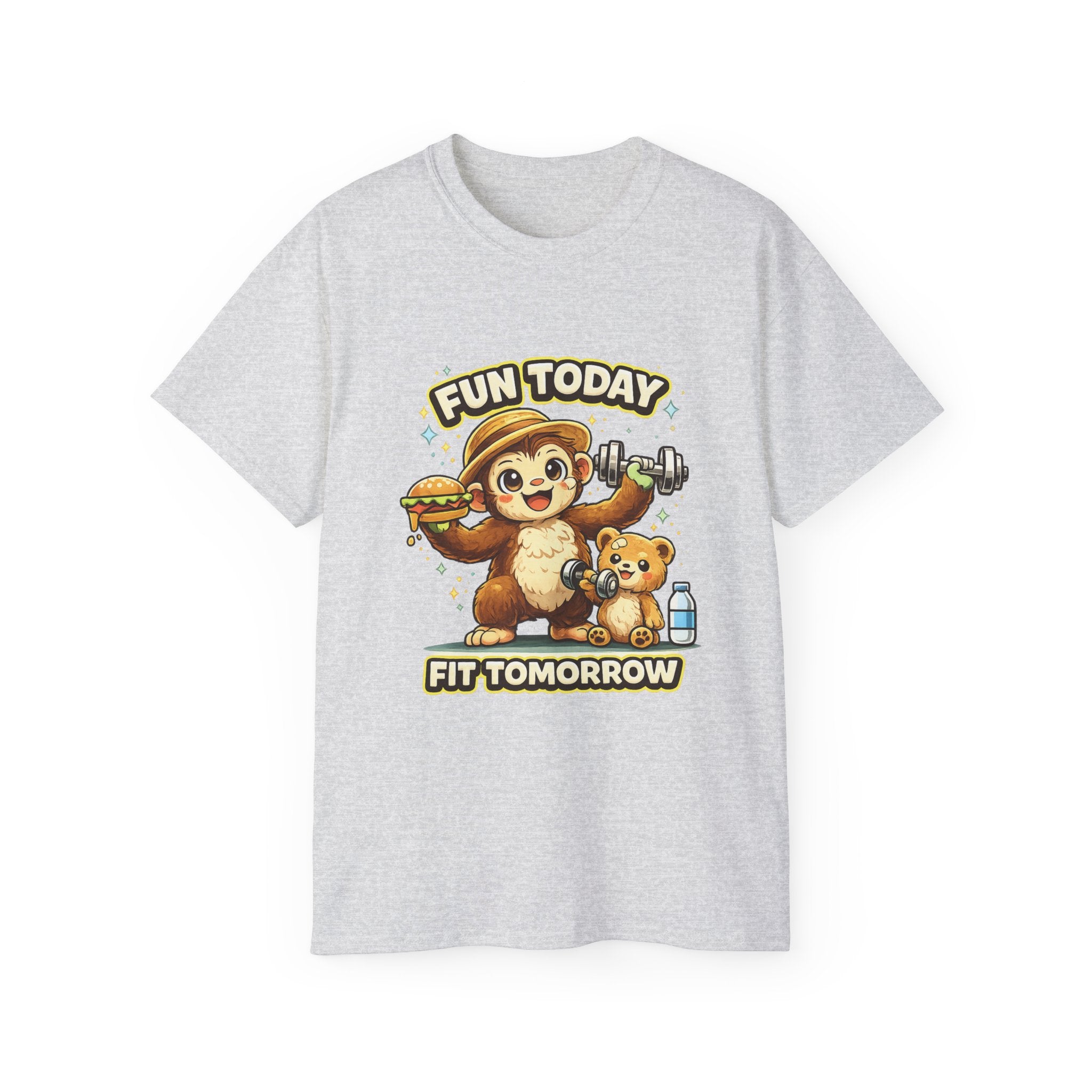 T-Shirt — “Fun Today, Fit Tomorrow” Sloth Workout Graphic Tee