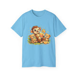 Cute Monkey Family Orange Juice T‑Shirt — Playful Tropical Kids Tee