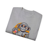 Life Is Good Monkey T‑Shirt — Cute Cartoon Monkey Drinking Juice Tee