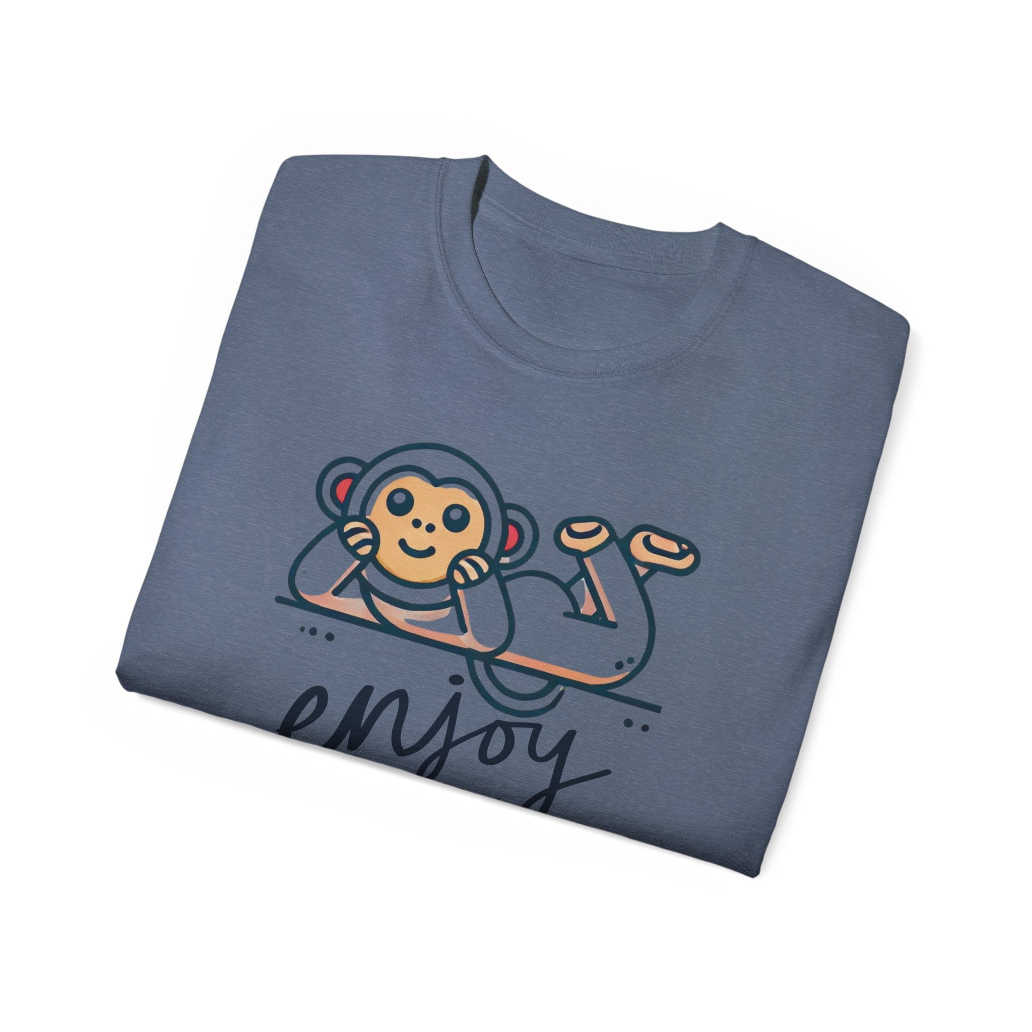 Enjoy Every Moment Tee — Cute Relaxing Monkey Graphic T-Shirt