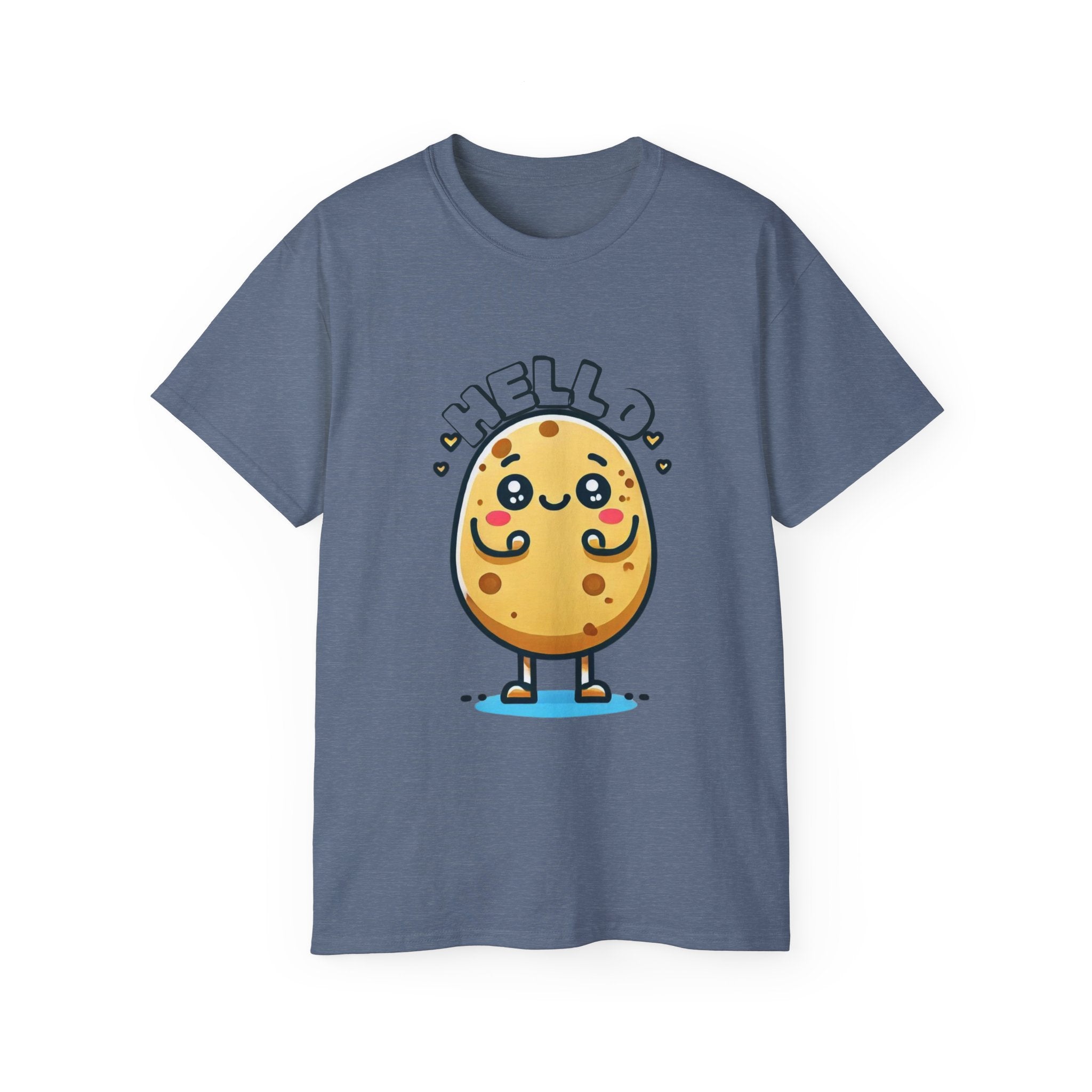 Hello Potato Cute Kawaii Tee — Funny Cartoon Veggie Shirt