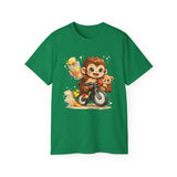 Cute Hedgehog Riding Bike T‑Shirt — Adorable Cartoon Animal Tee (With Teddy)