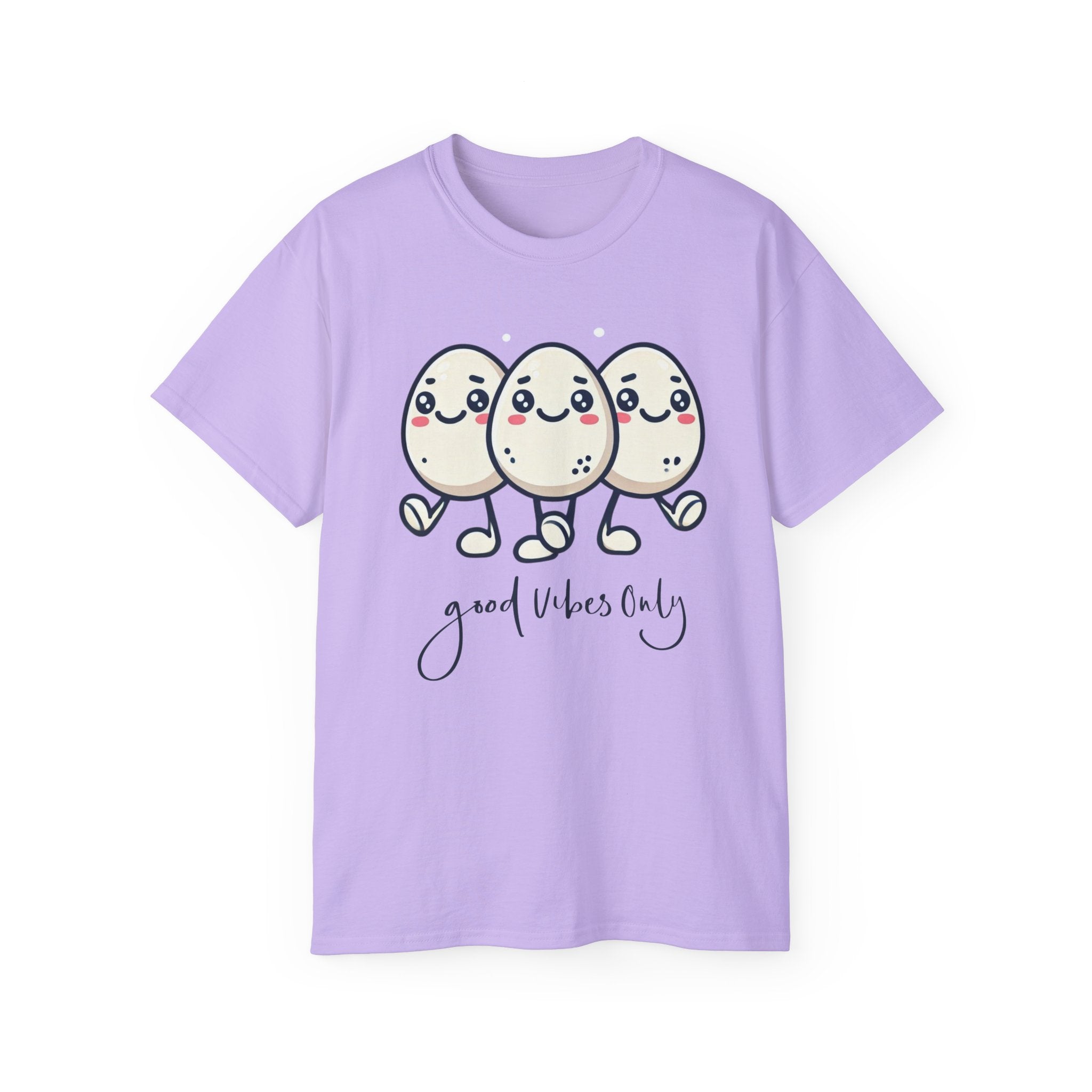 Cute Egg Friends T‑Shirt — "Good Vibes Only" Kawaii Tee