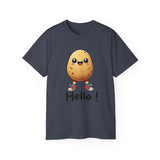 Potato Character T‑Shirt — Cute Kawaii 'Hello!' Tee
