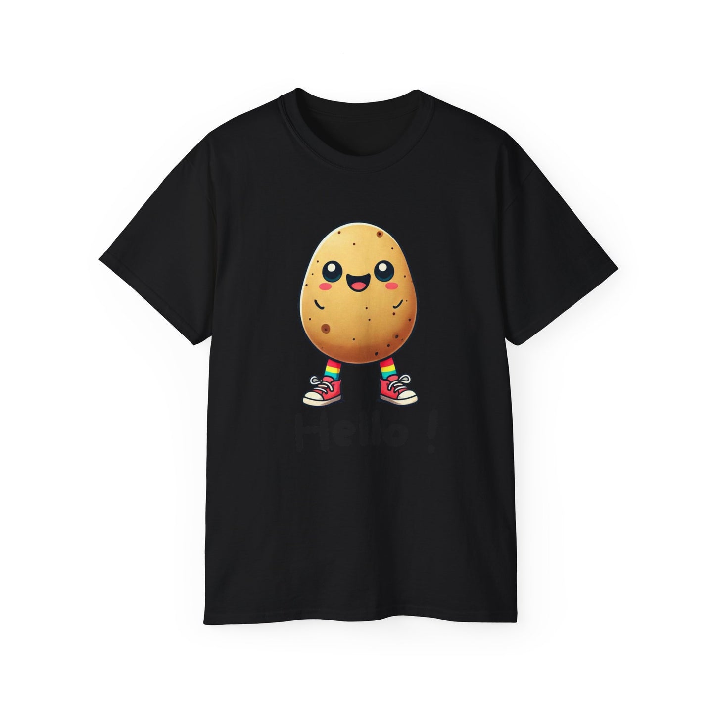 Potato Character T‑Shirt — Cute Kawaii 'Hello!' Tee