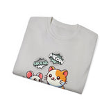 Cute Cat & Mouse Graphic Tee – 'Meow' Cartoon Pet Shirt