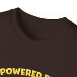 Powered by Bananas Tee — Cute Surfing Monkey & Teddy Graphic Shirt