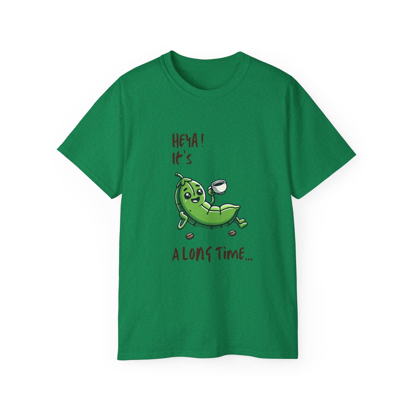 Pea Relaxing Tee — "Heya! It's A Long Time..." Funny Vegetable Graphic Shirt
