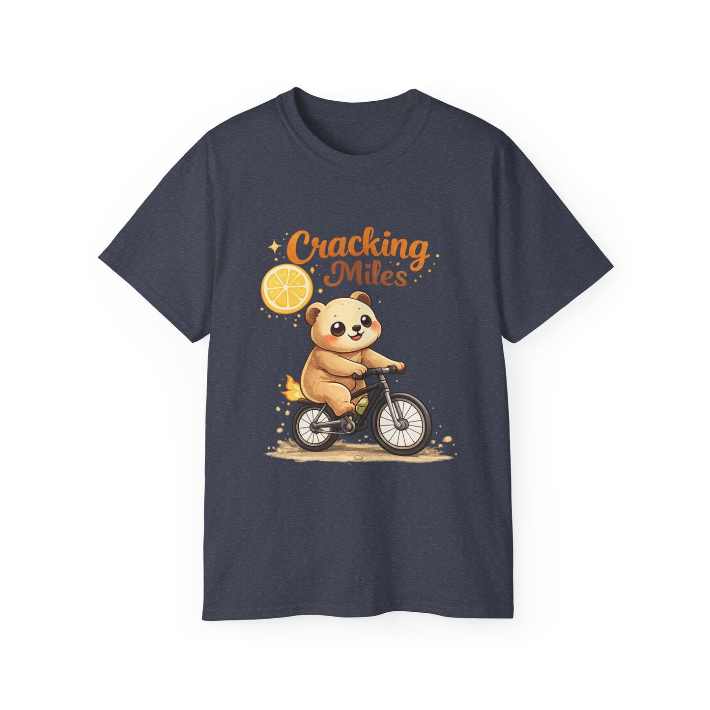 Cracking Miles Cute Bear on Bicycle T‑Shirt