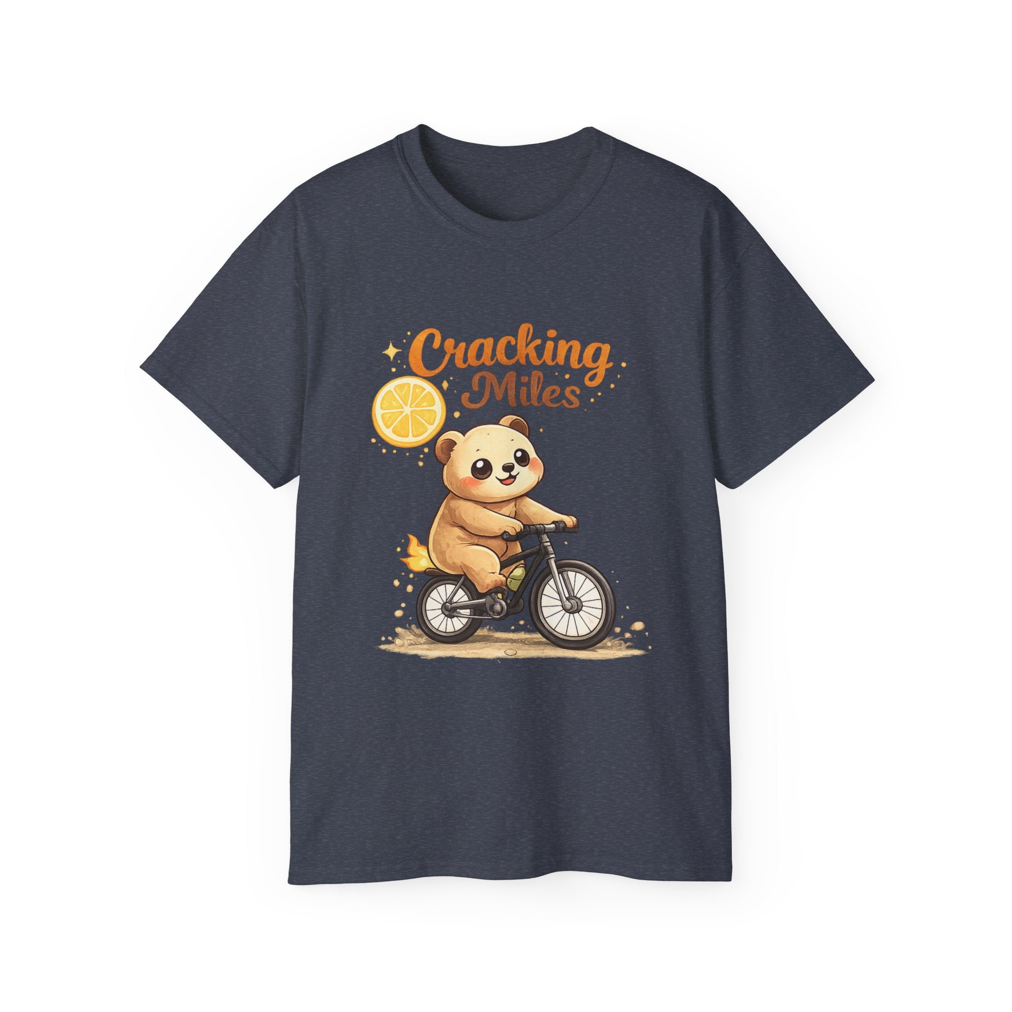 Cracking Miles Cute Bear on Bicycle T‑Shirt