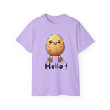 Potato Character T‑Shirt — Cute Kawaii 'Hello!' Tee