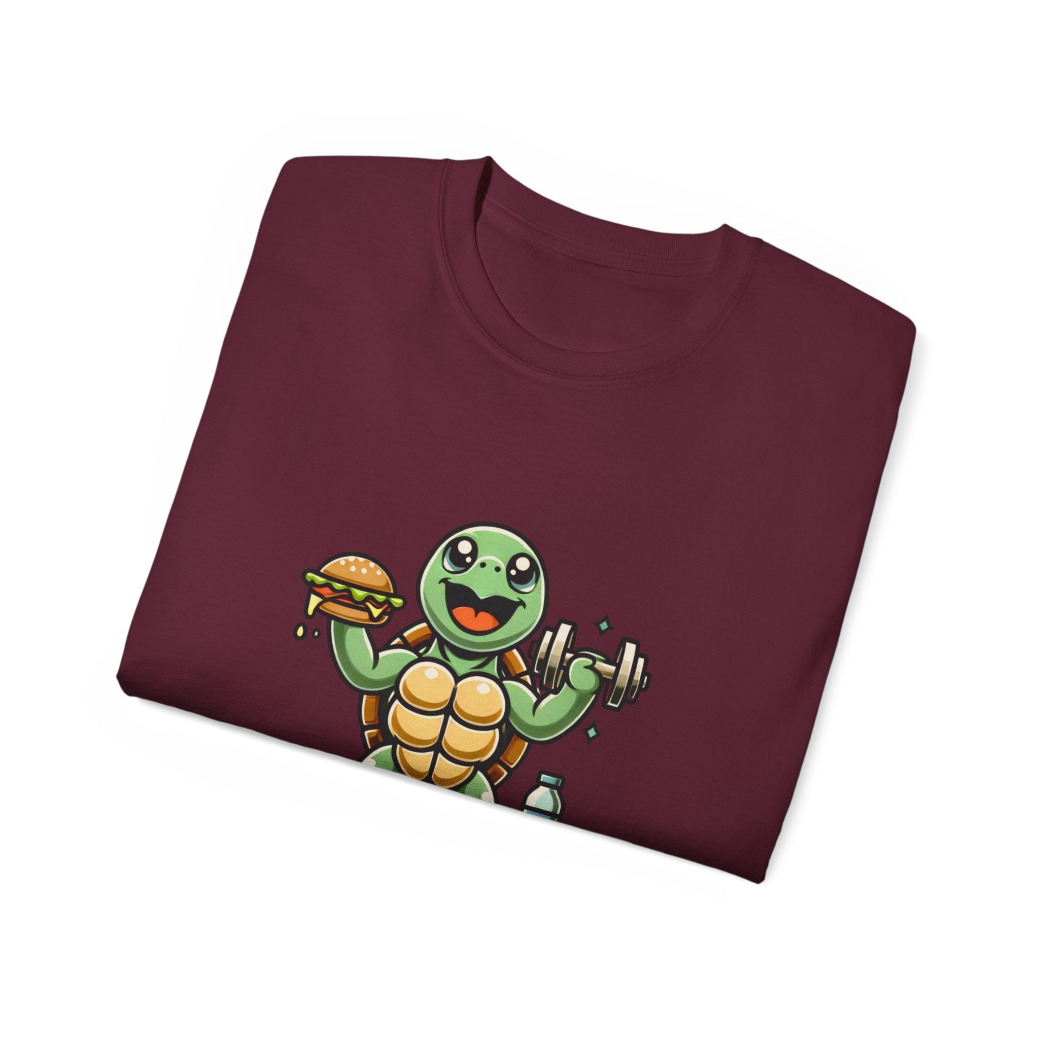 Turtle Fitness Tee — "Fun Today, Fit Tomorrow" Cute Workout Graphic Shirt