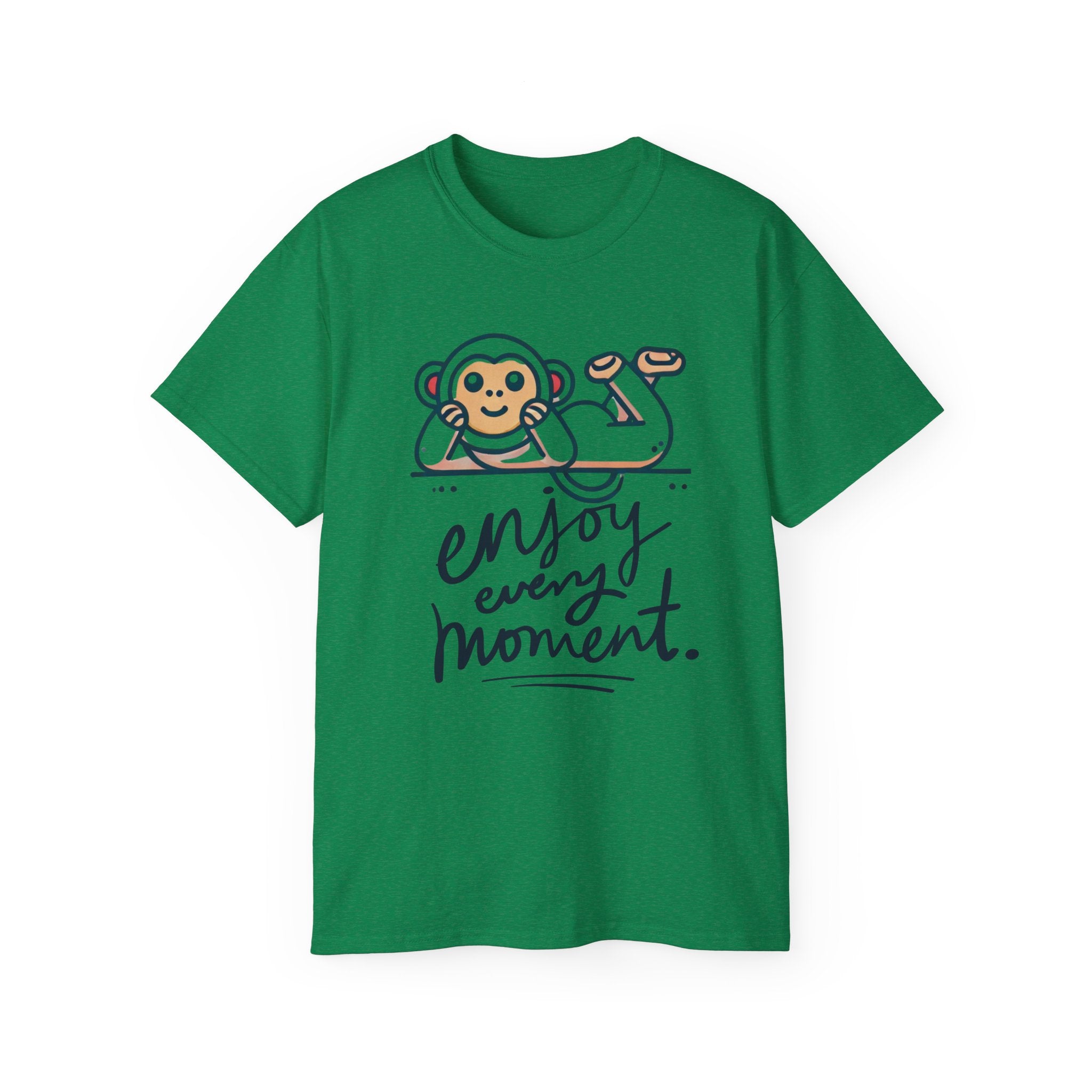Enjoy Every Moment Tee — Cute Relaxing Monkey Graphic T-Shirt