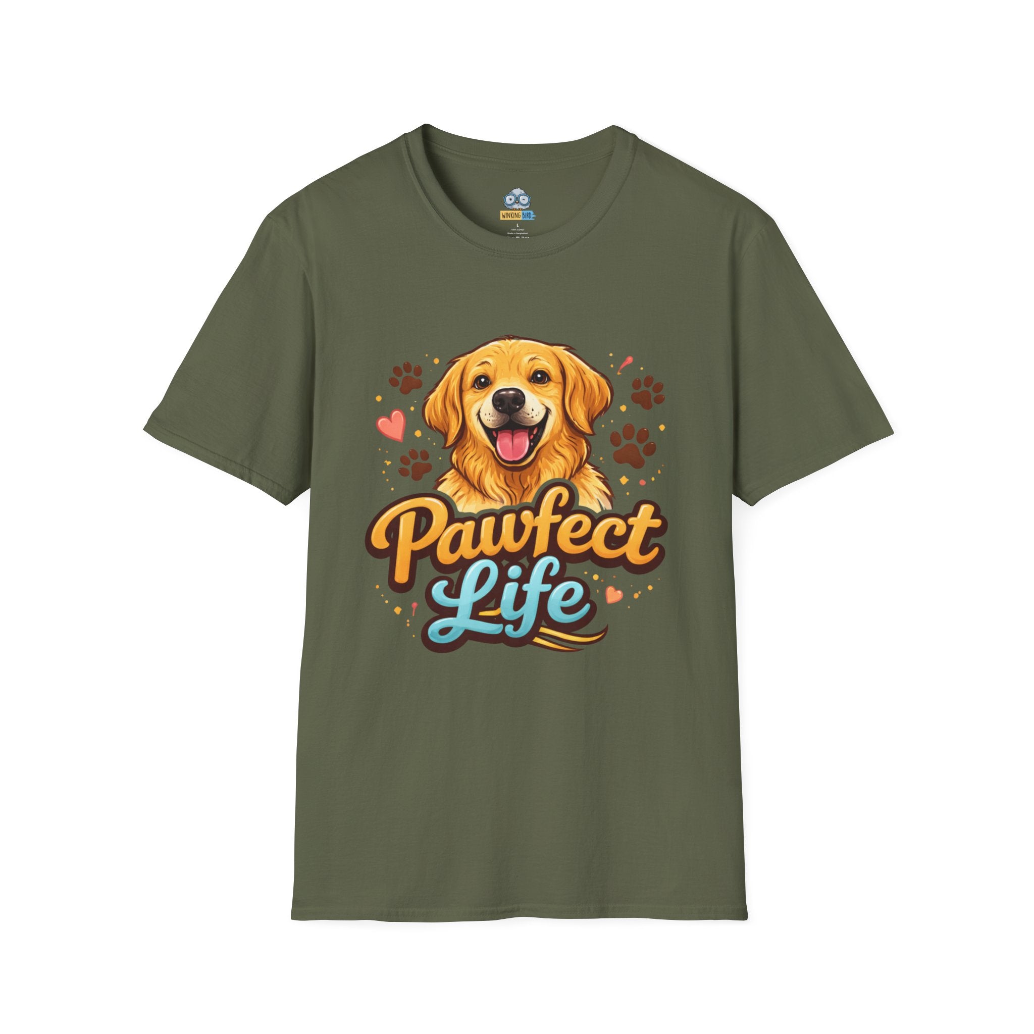 T-Shirt — "Pawfect Life" Golden Retriever Graphic Tee
