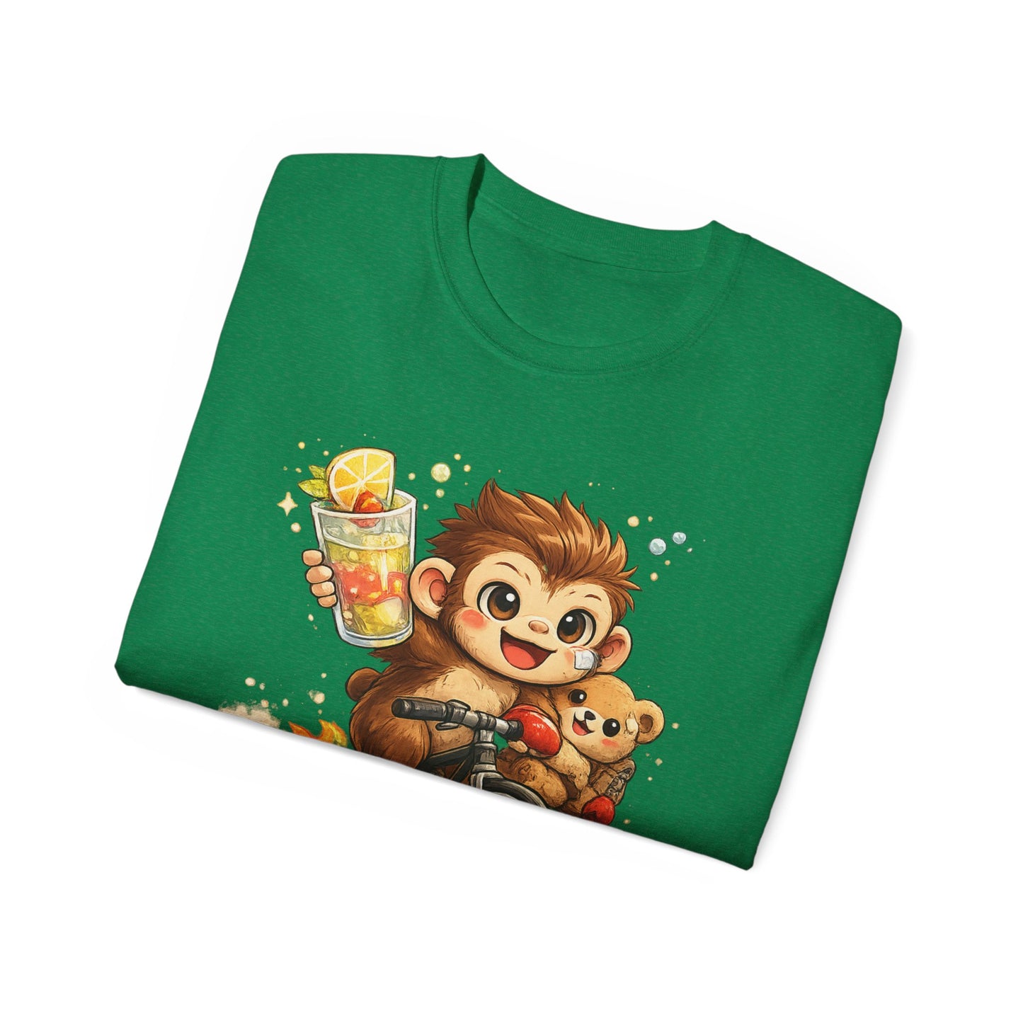 Cute Hedgehog Riding Bike T‑Shirt — Adorable Cartoon Animal Tee (With Teddy)