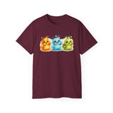 Cute Trio Slime Tee — Colorful Kawaii Slime Characters T-Shirt