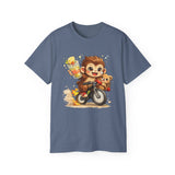 Cute Hedgehog Riding Bike T‑Shirt — Adorable Cartoon Animal Tee (With Teddy)