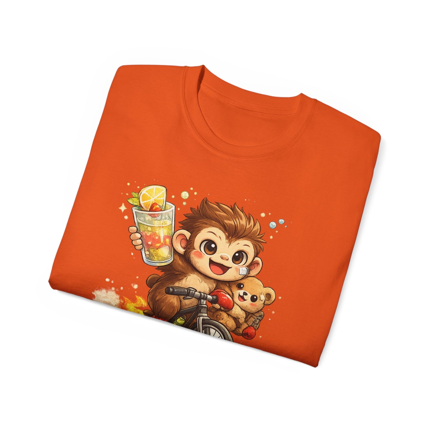 Cute Monkey on Bicycle T‑Shirt — "Oh My Love!" Graphic Tee