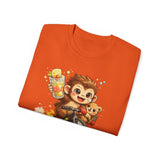 Cute Monkey on Bicycle T‑Shirt — "Oh My Love!" Graphic Tee