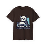 Energy Efficient Panda T-Shirt — "I'm Not Lazy, I'm Energy Efficient" Cute Graphic Tee