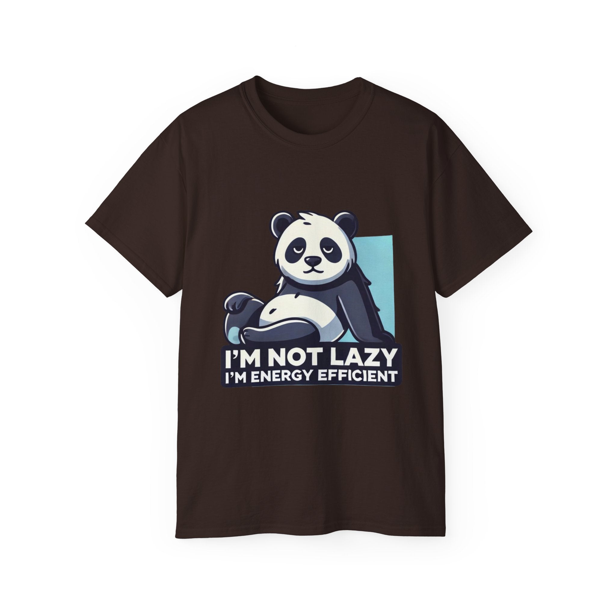 Energy Efficient Panda T-Shirt — "I'm Not Lazy, I'm Energy Efficient" Cute Graphic Tee