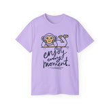 Enjoy Every Moment Tee — Cute Relaxing Monkey Graphic T-Shirt