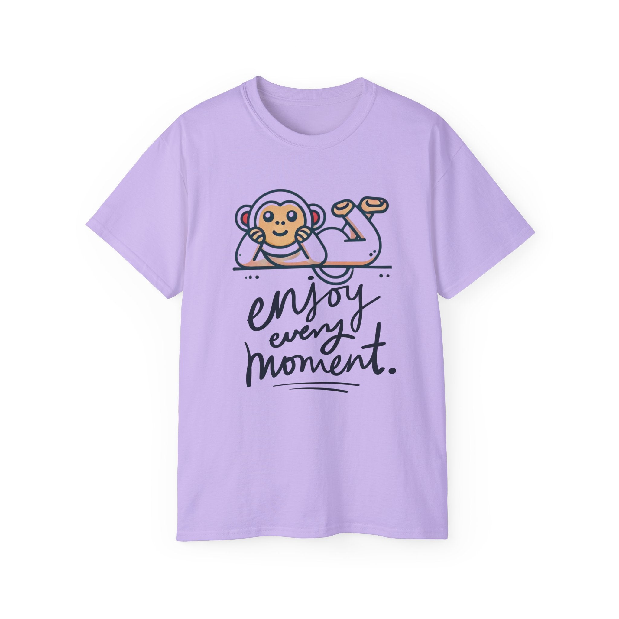 Enjoy Every Moment Tee — Cute Relaxing Monkey Graphic T-Shirt