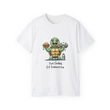 Turtle Fitness Tee — "Fun Today, Fit Tomorrow" Cute Workout Graphic Shirt