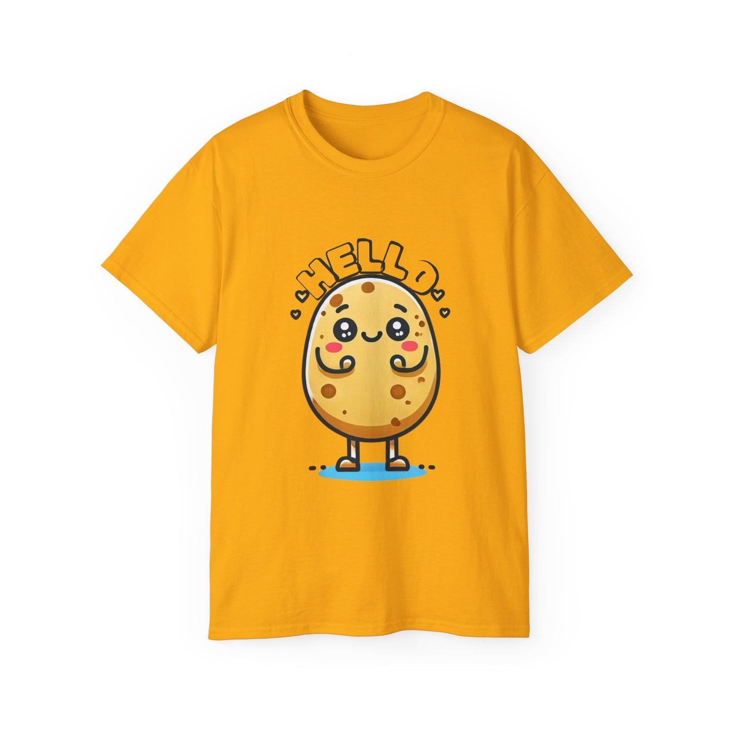 Hello Potato Cute Kawaii Tee — Funny Cartoon Veggie Shirt