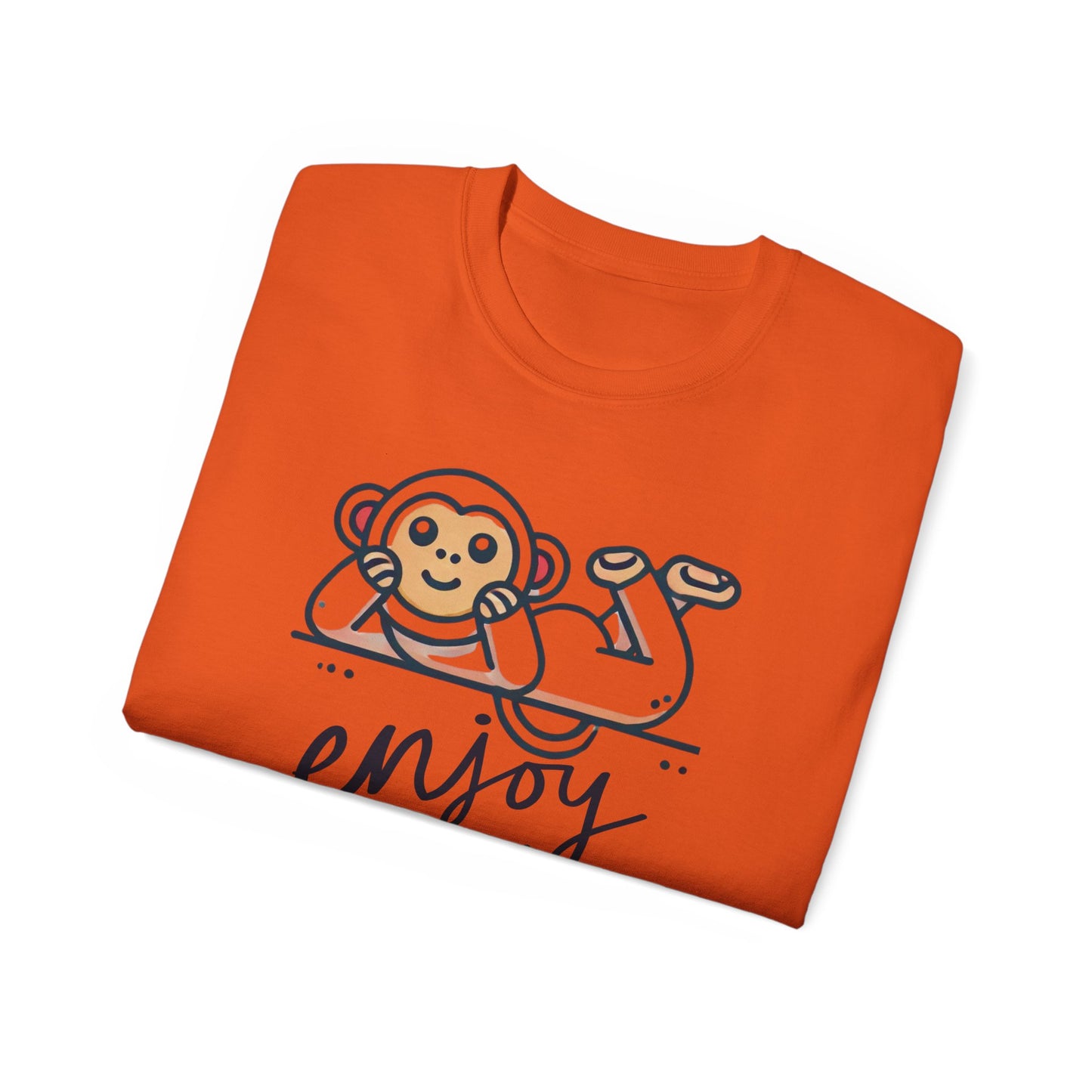Enjoy Every Moment Tee — Cute Relaxing Monkey Graphic T-Shirt