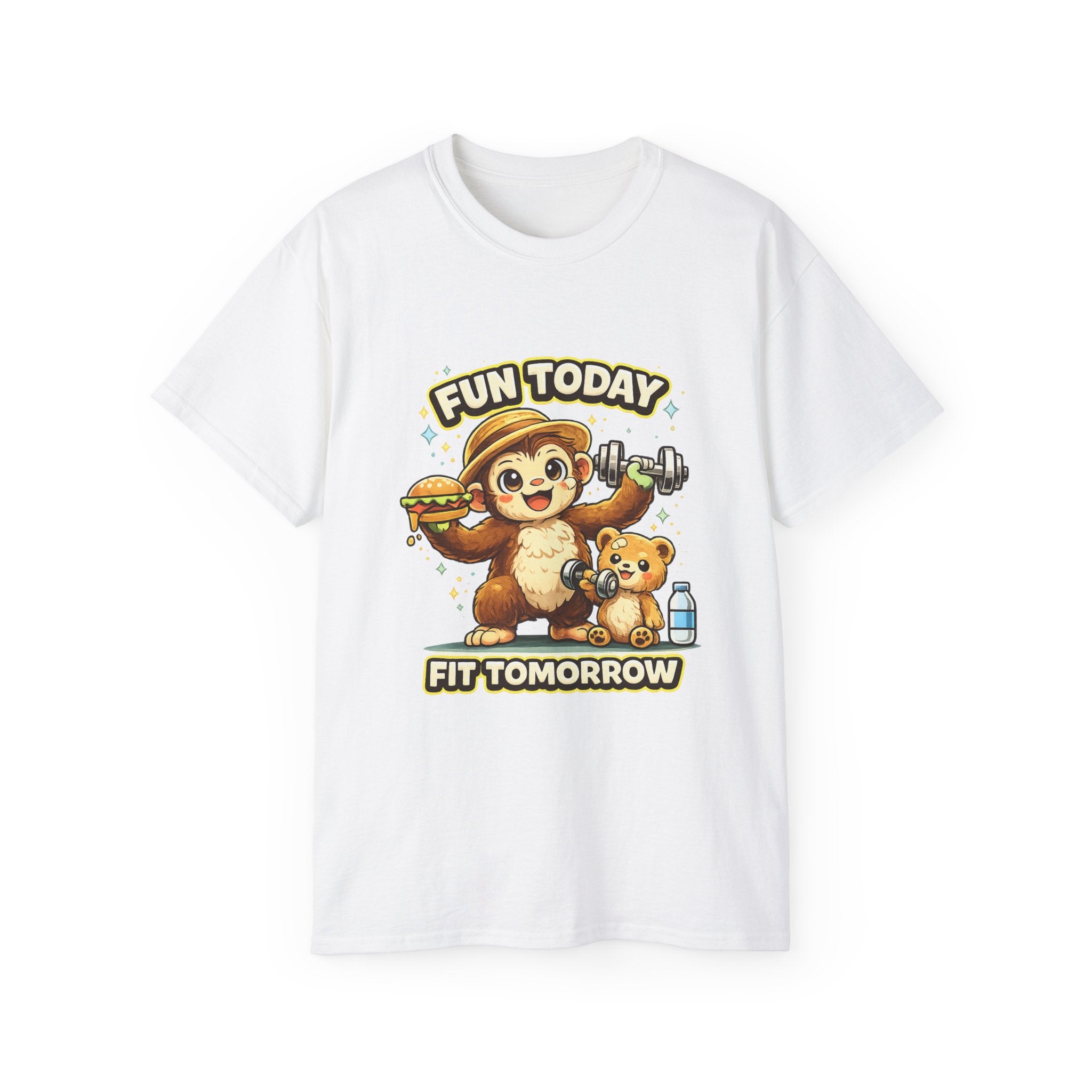 T-Shirt — “Fun Today, Fit Tomorrow” Sloth Workout Graphic Tee