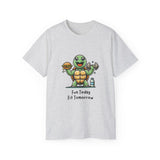 Turtle Fitness Tee — "Fun Today, Fit Tomorrow" Cute Workout Graphic Shirt