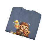 Cute Monkey on Bicycle T‑Shirt — "Oh My Love!" Graphic Tee