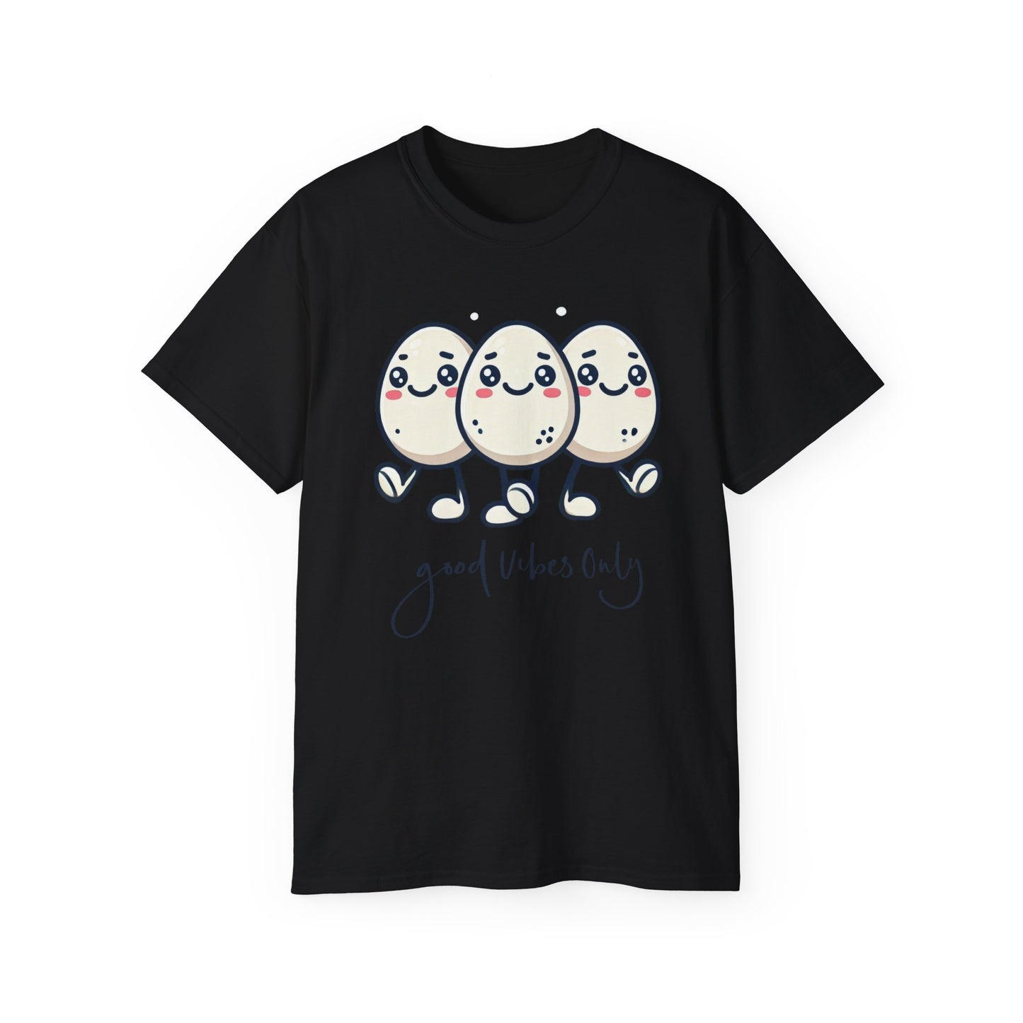 Cute Egg Friends T‑Shirt — "Good Vibes Only" Kawaii Tee