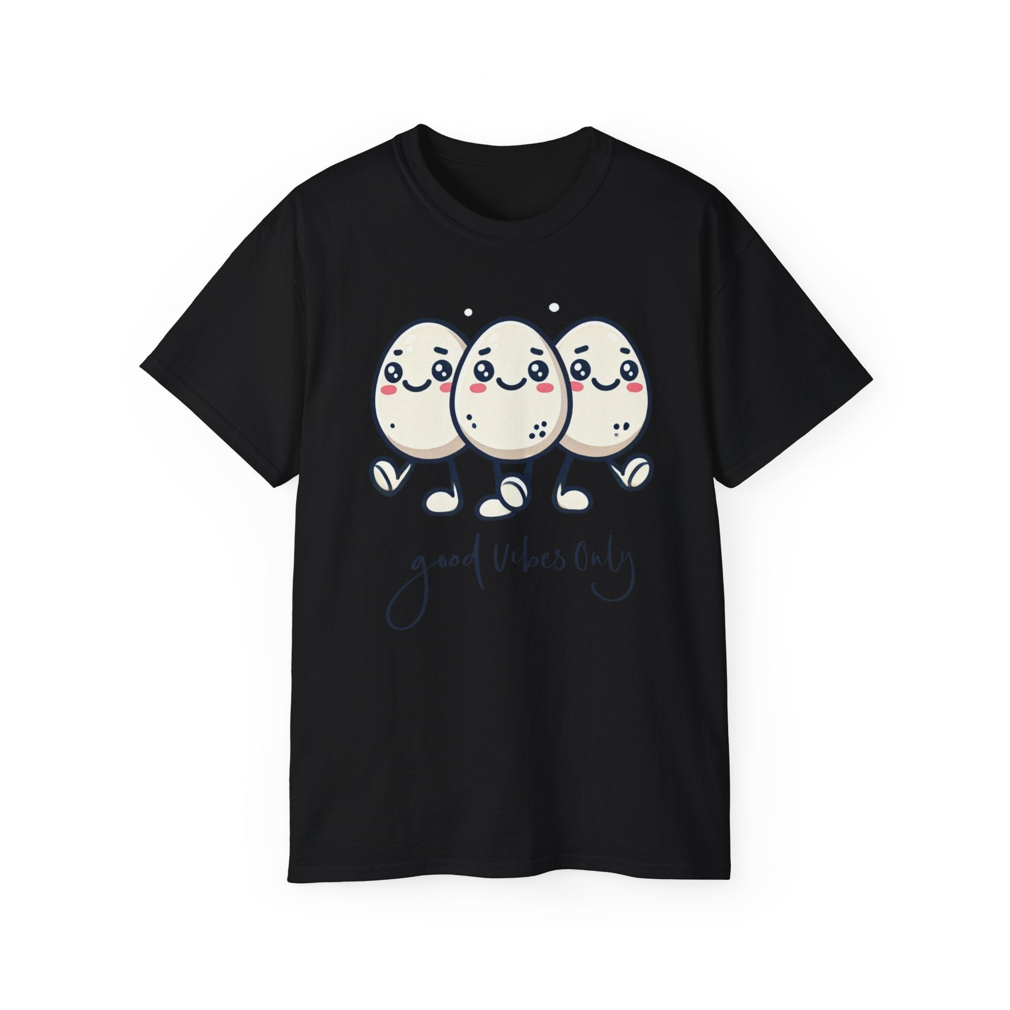 Cute Egg Friends T‑Shirt — "Good Vibes Only" Kawaii Tee
