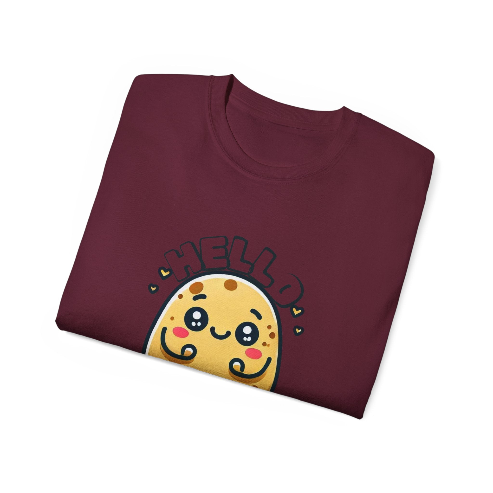 Hello Potato Cute Kawaii Tee — Funny Cartoon Veggie Shirt