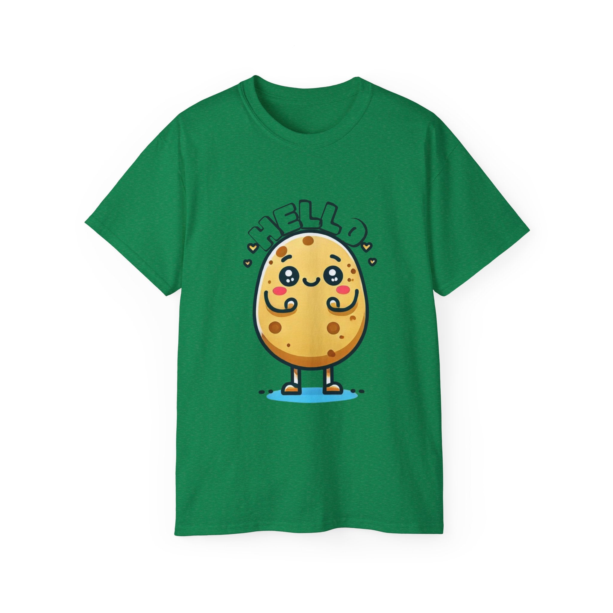 Hello Potato Cute Kawaii Tee — Funny Cartoon Veggie Shirt