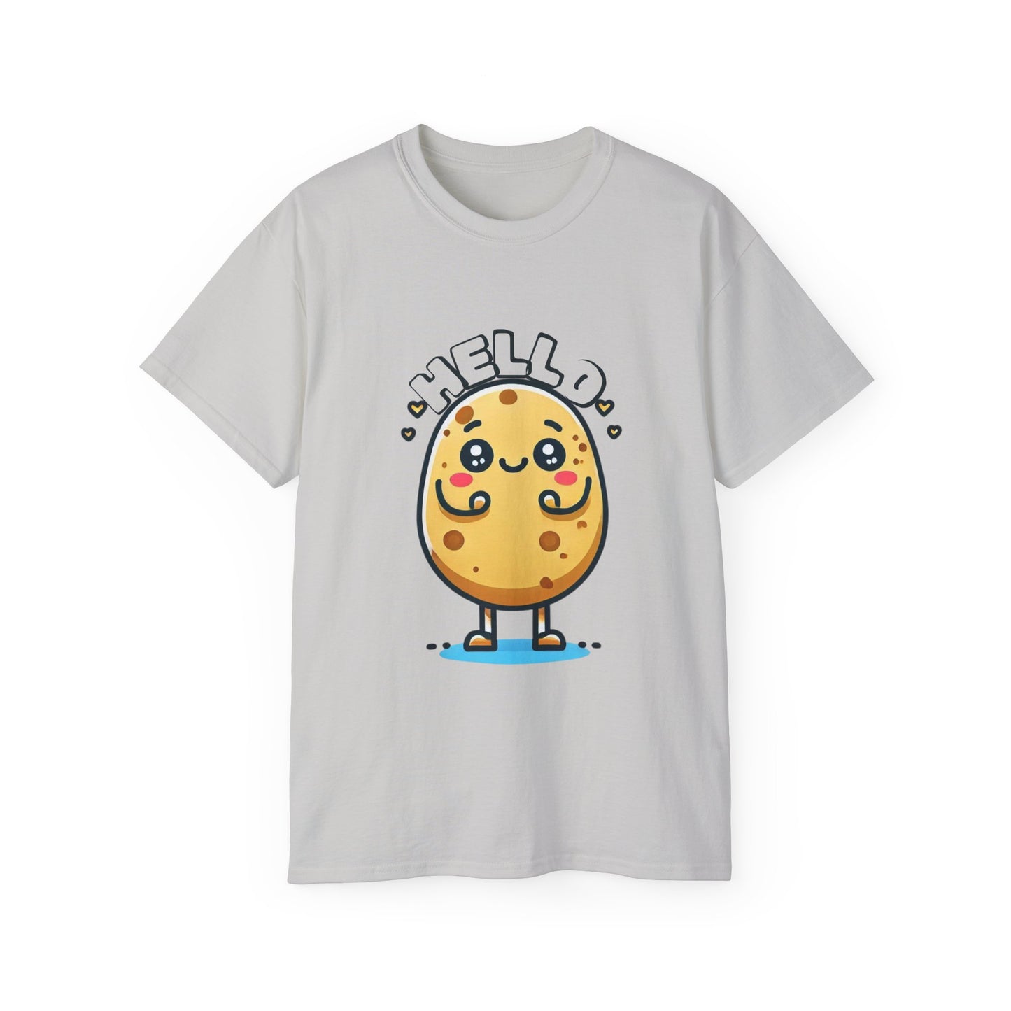 Hello Potato Cute Kawaii Tee — Funny Cartoon Veggie Shirt