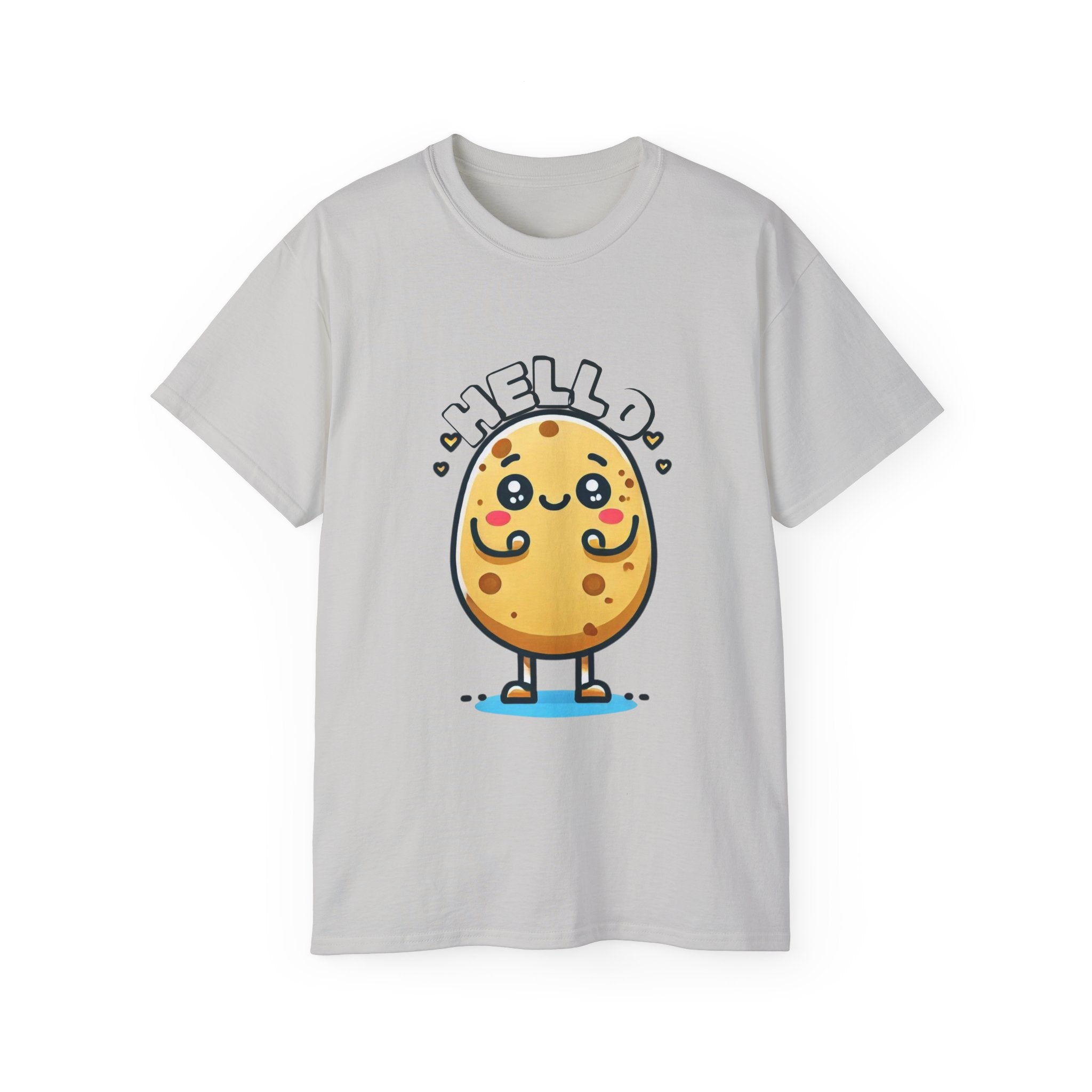 Hello Potato Cute Kawaii Tee — Funny Cartoon Veggie Shirt