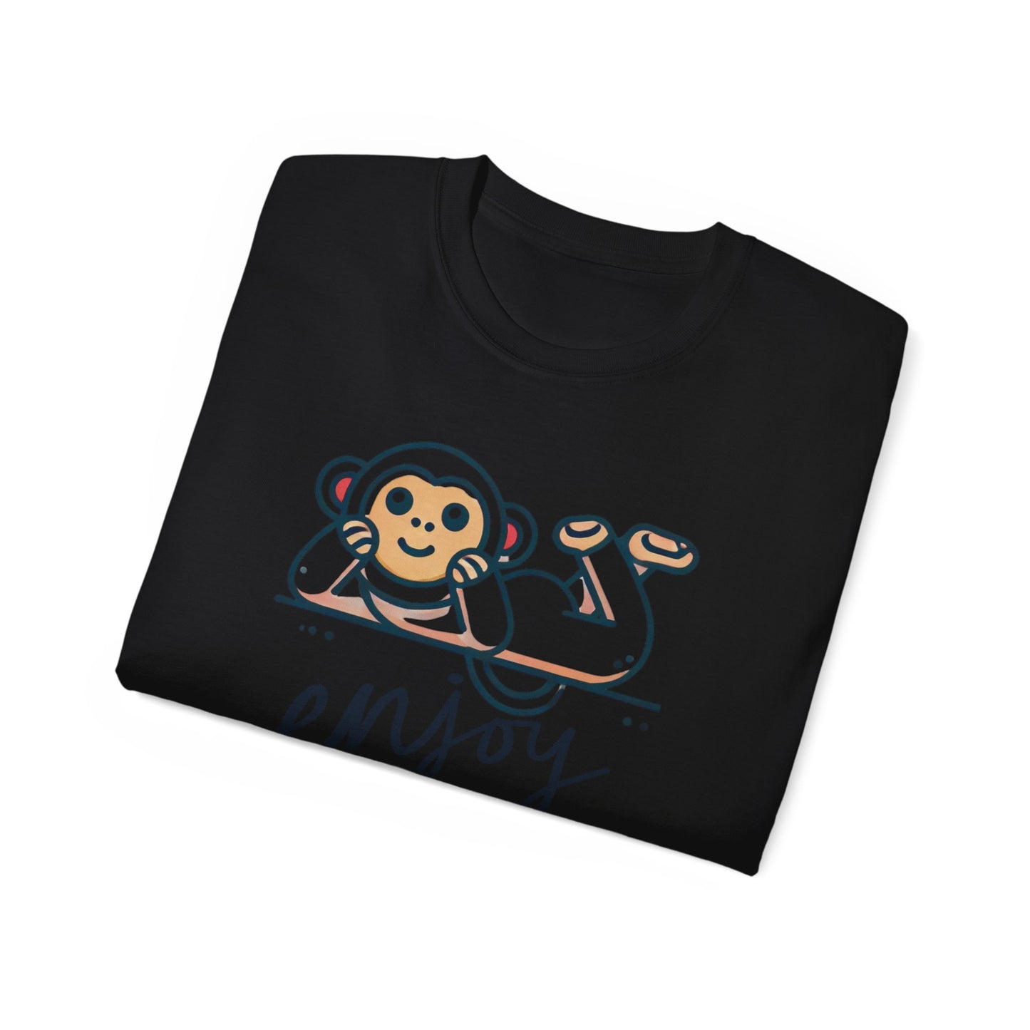 Enjoy Every Moment Tee — Cute Relaxing Monkey Graphic T-Shirt