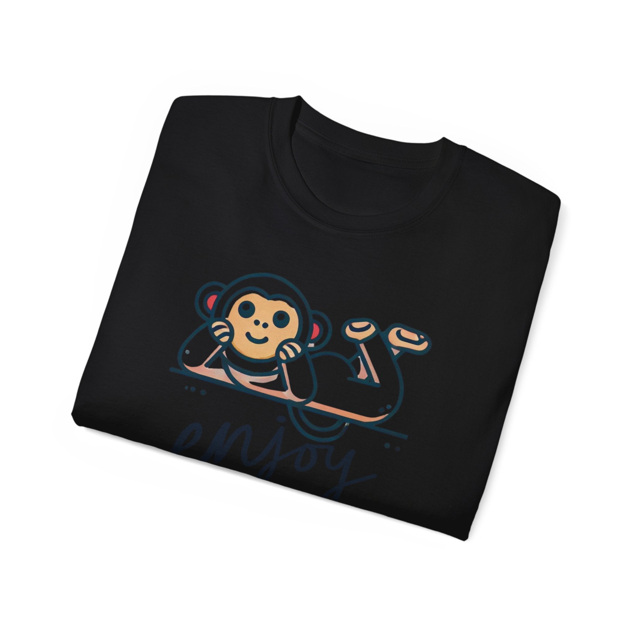 Enjoy Every Moment Tee — Cute Relaxing Monkey Graphic T-Shirt