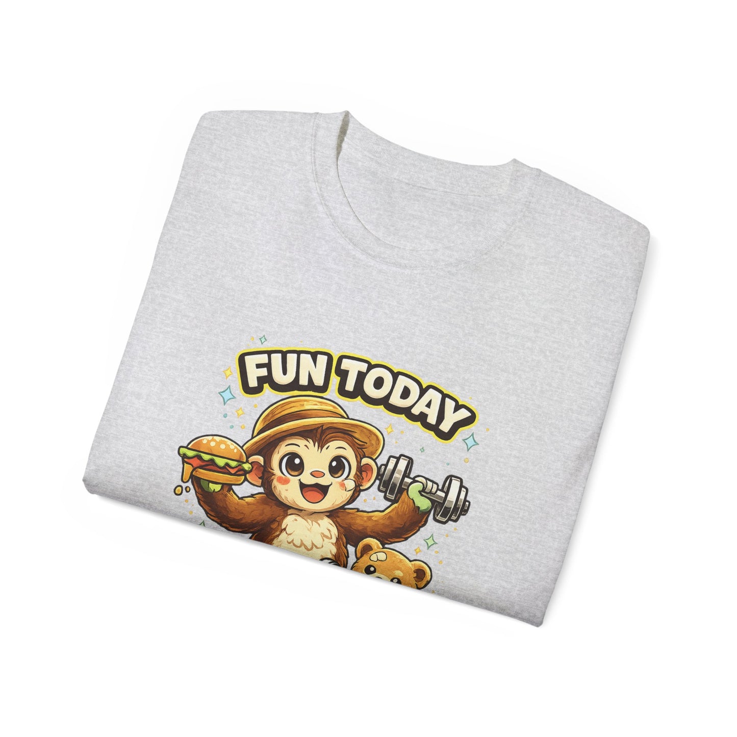 T-Shirt — “Fun Today, Fit Tomorrow” Sloth Workout Graphic Tee