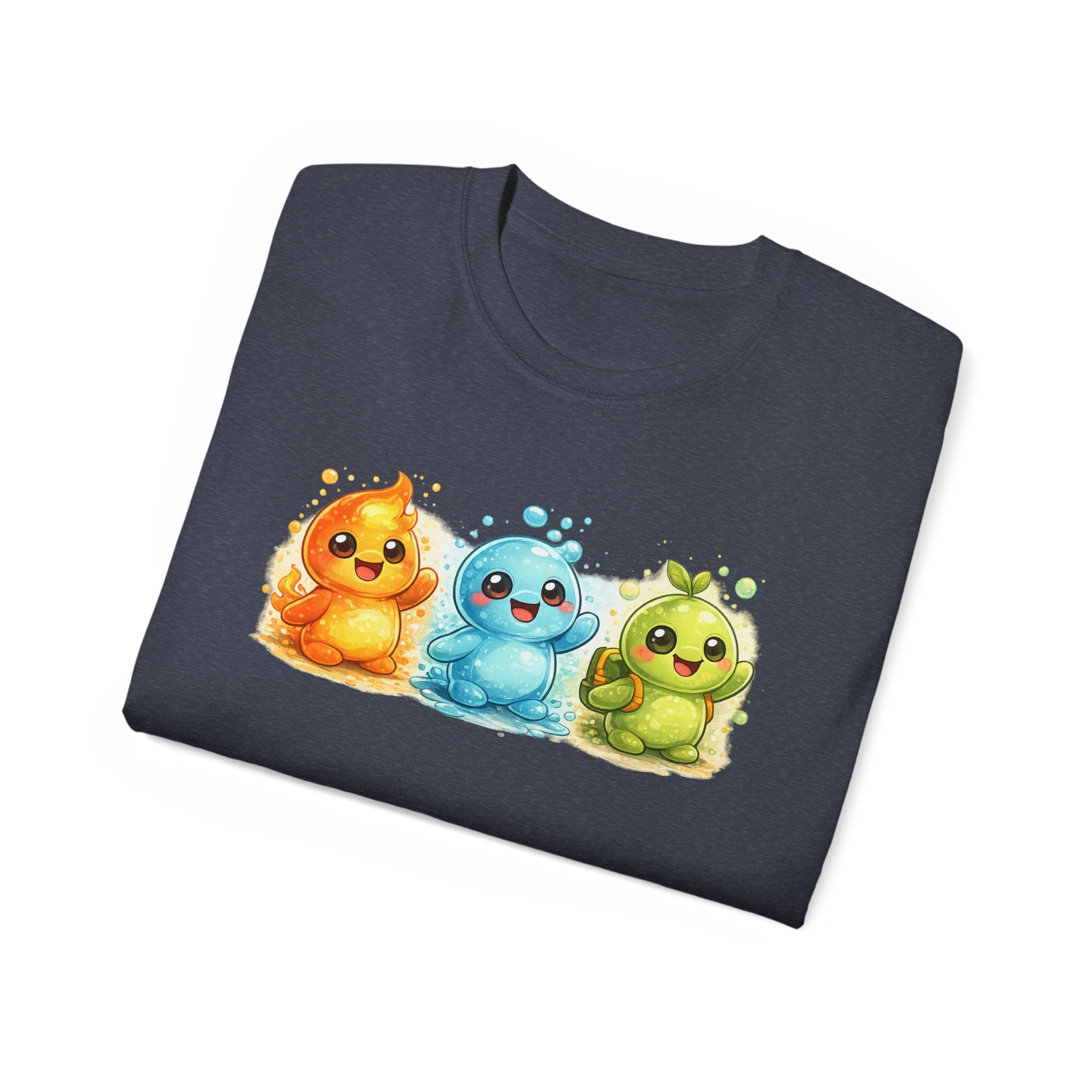 Cute Trio Slime Tee — Colorful Kawaii Slime Characters T-Shirt