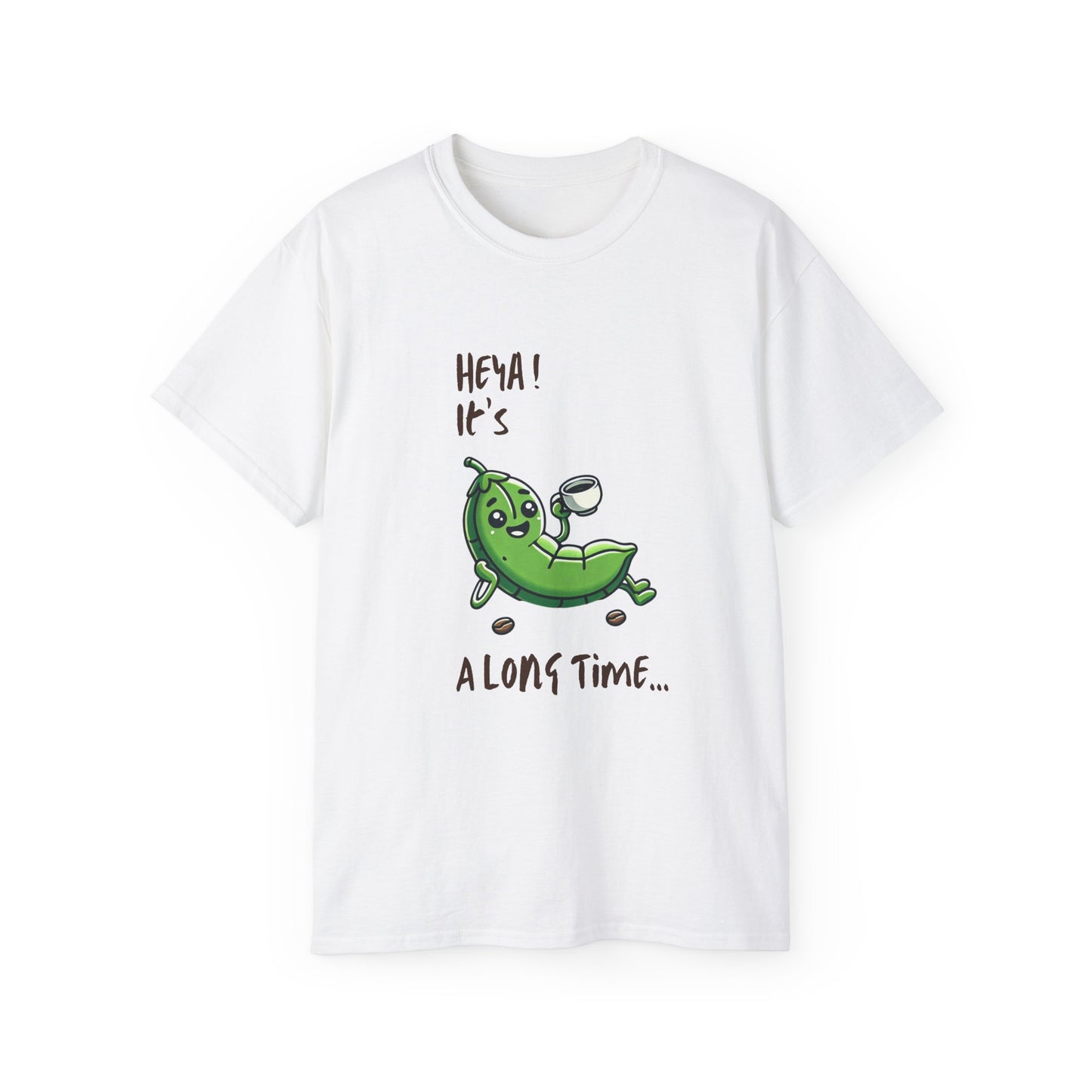Pea Relaxing Tee — "Heya! It's A Long Time..." Funny Vegetable Graphic Shirt