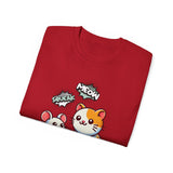 Cute Cat & Mouse Graphic Tee – 'Meow' Cartoon Pet Shirt