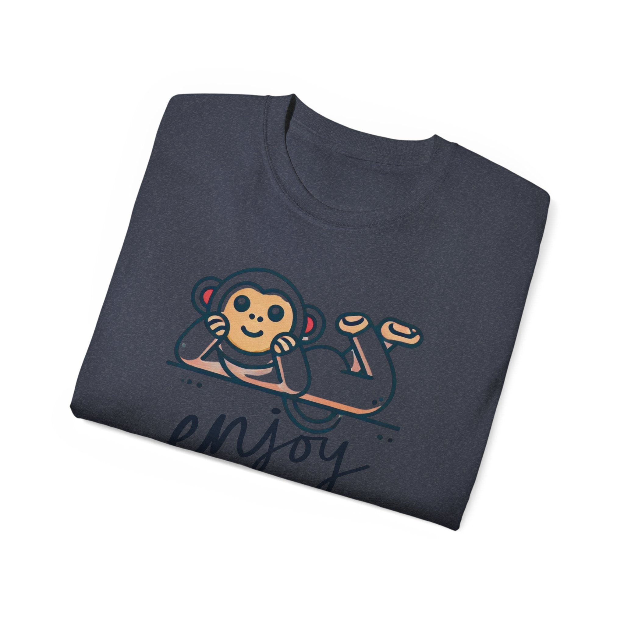 Enjoy Every Moment Tee — Cute Relaxing Monkey Graphic T-Shirt